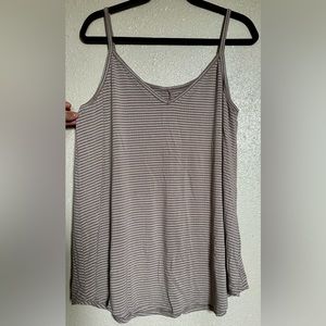 Tan Striped Tank